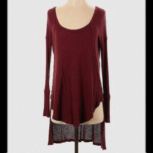 Free People Burgundy Thermal Top